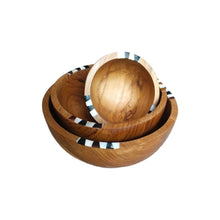Load image into Gallery viewer, Mini Bone Inlay Teak Bowls