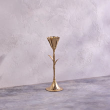 Load image into Gallery viewer, Gold Floral Candleholder