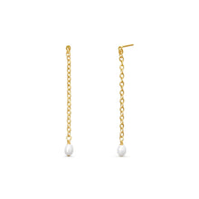 Load image into Gallery viewer, Iris Long Pearl Drop Earrings