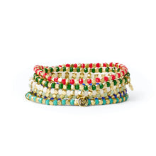 Load image into Gallery viewer, Louise Crystal Gold Stretch Bracelets