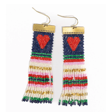 Load image into Gallery viewer, Lauren Heart Beaded Earrings