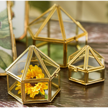 Load image into Gallery viewer, Brass + Glass Trinket Box