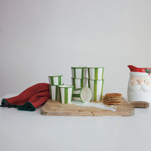 Load image into Gallery viewer, Stoneware Stripe Green Cup