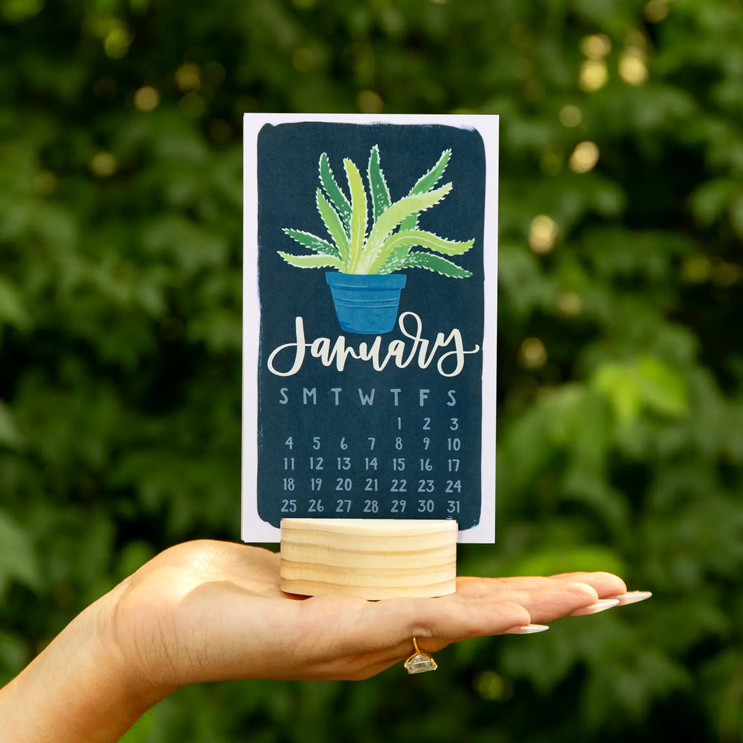 2026 Potted Plants Mini Desk Calendar