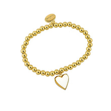 Load image into Gallery viewer, Gold Ball with Heart Charm Bracelet
