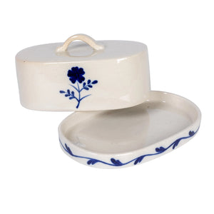 Blue Flower Butter Dish