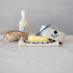 Blue Flower Butter Dish