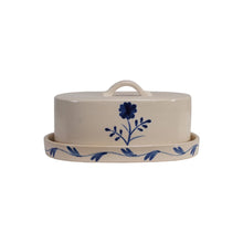 Load image into Gallery viewer, Blue Flower Butter Dish
