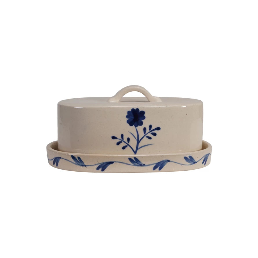 Blue Flower Butter Dish
