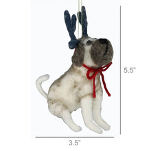 Load image into Gallery viewer, Bulldog with Antlers Ornament
