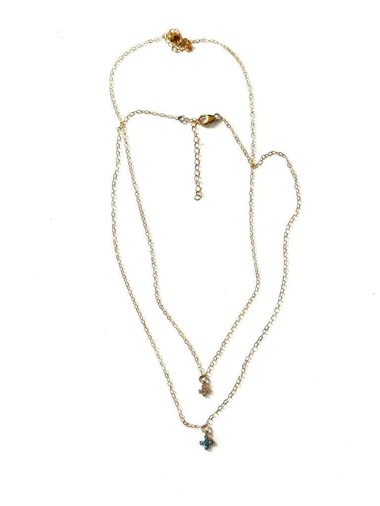 Tiny CZ Cross Necklace