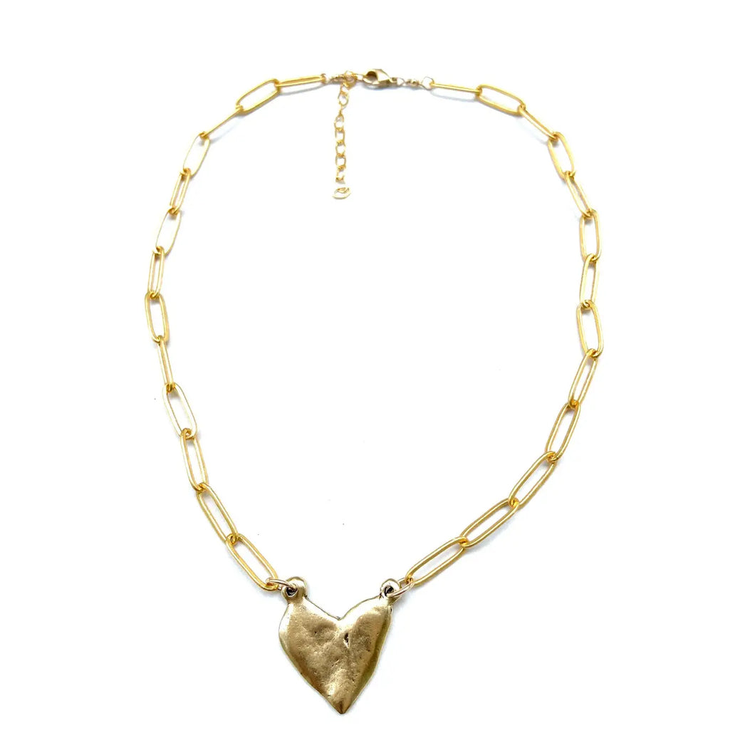 Chunky Heart Pendant Necklace