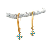 Load image into Gallery viewer, CZ Cross Drop Earrings
