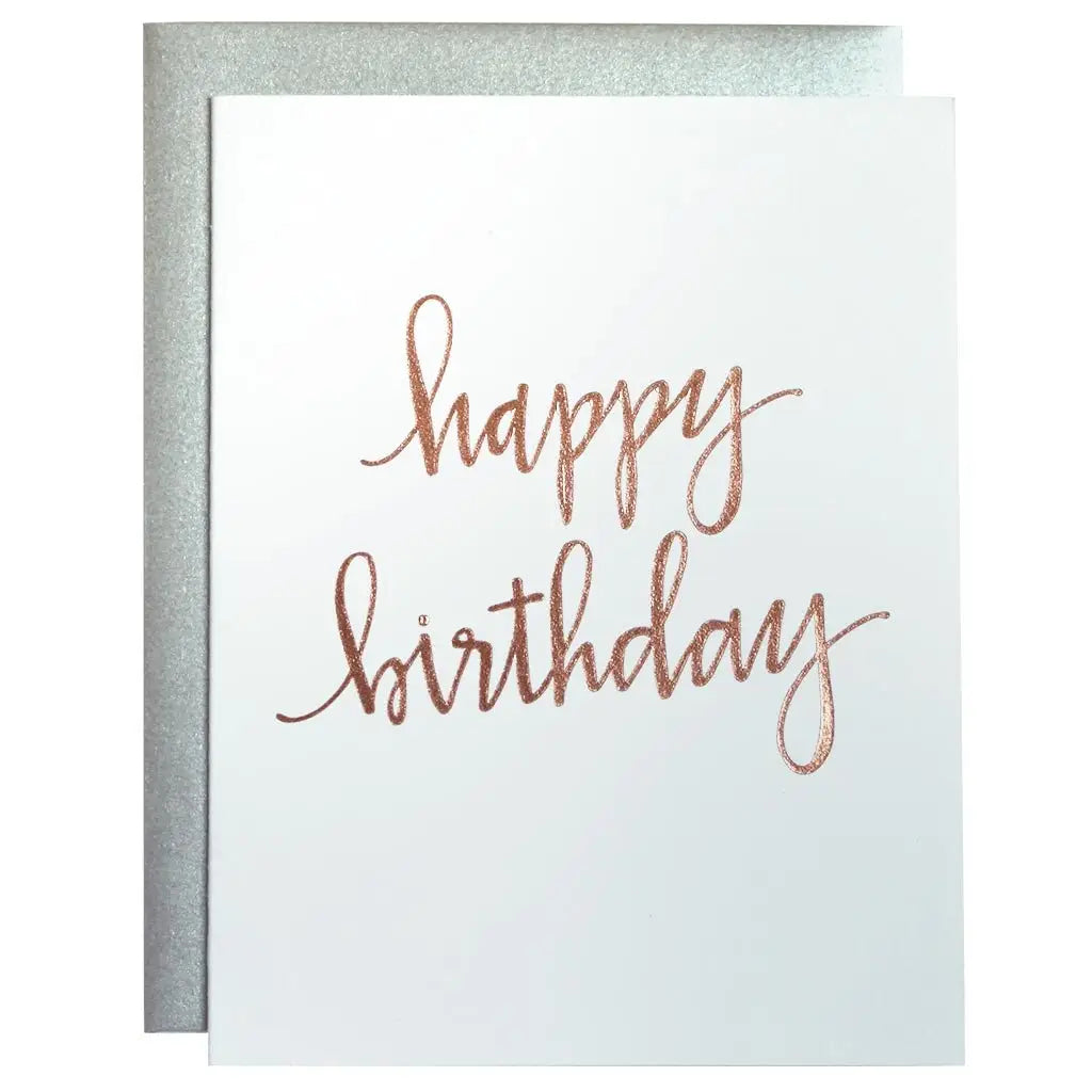 HBD Rose Gold Script Card