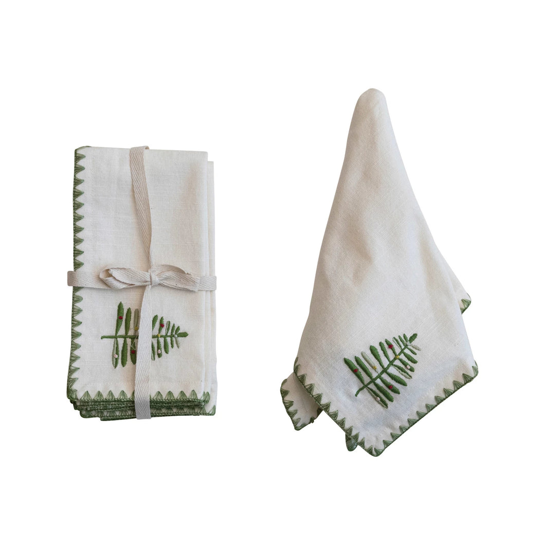 Embroidered Tree Napkins