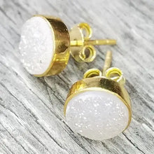 Load image into Gallery viewer, Gold Druzy Stud

