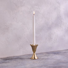 Load image into Gallery viewer, Gold Floral Candleholder
