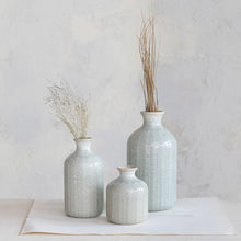 Load image into Gallery viewer, Embossed Green Stone Vase
