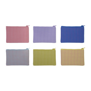 Cotton Zip Stripe Pouch