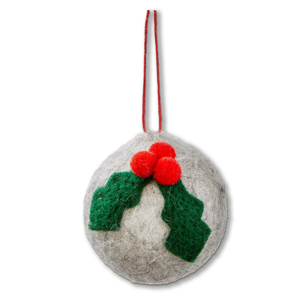 Holly Felt Icon Ornament