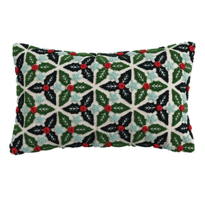 Holly Leaves Lumbar Pillow