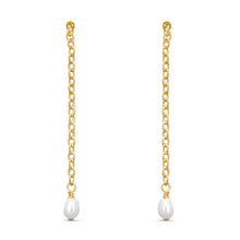 Load image into Gallery viewer, Iris Long Pearl Drop Earrings
