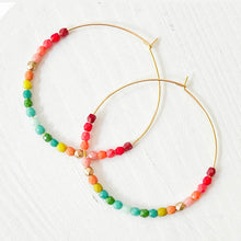 Load image into Gallery viewer, Large Ombre Beaded Hoops
