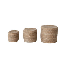 Load image into Gallery viewer, Oval Seagrass Lidded Baskets
