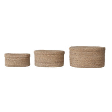 Load image into Gallery viewer, Oval Seagrass Lidded Baskets
