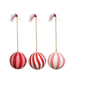 PM Striped Ball Orn, 3"