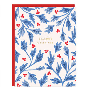 Season's Greetings Holly Card