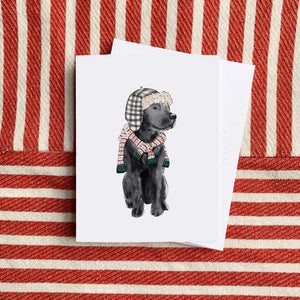 Candy Cane Black Lab Card