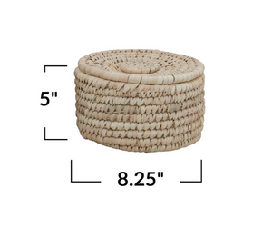 Hand-Woven Basket with Lid