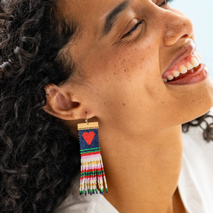 Lauren Heart Beaded Earrings