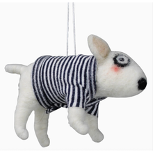 Load image into Gallery viewer, White Dog with Sweater Ornament
