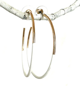 Enamel Gold Hoops