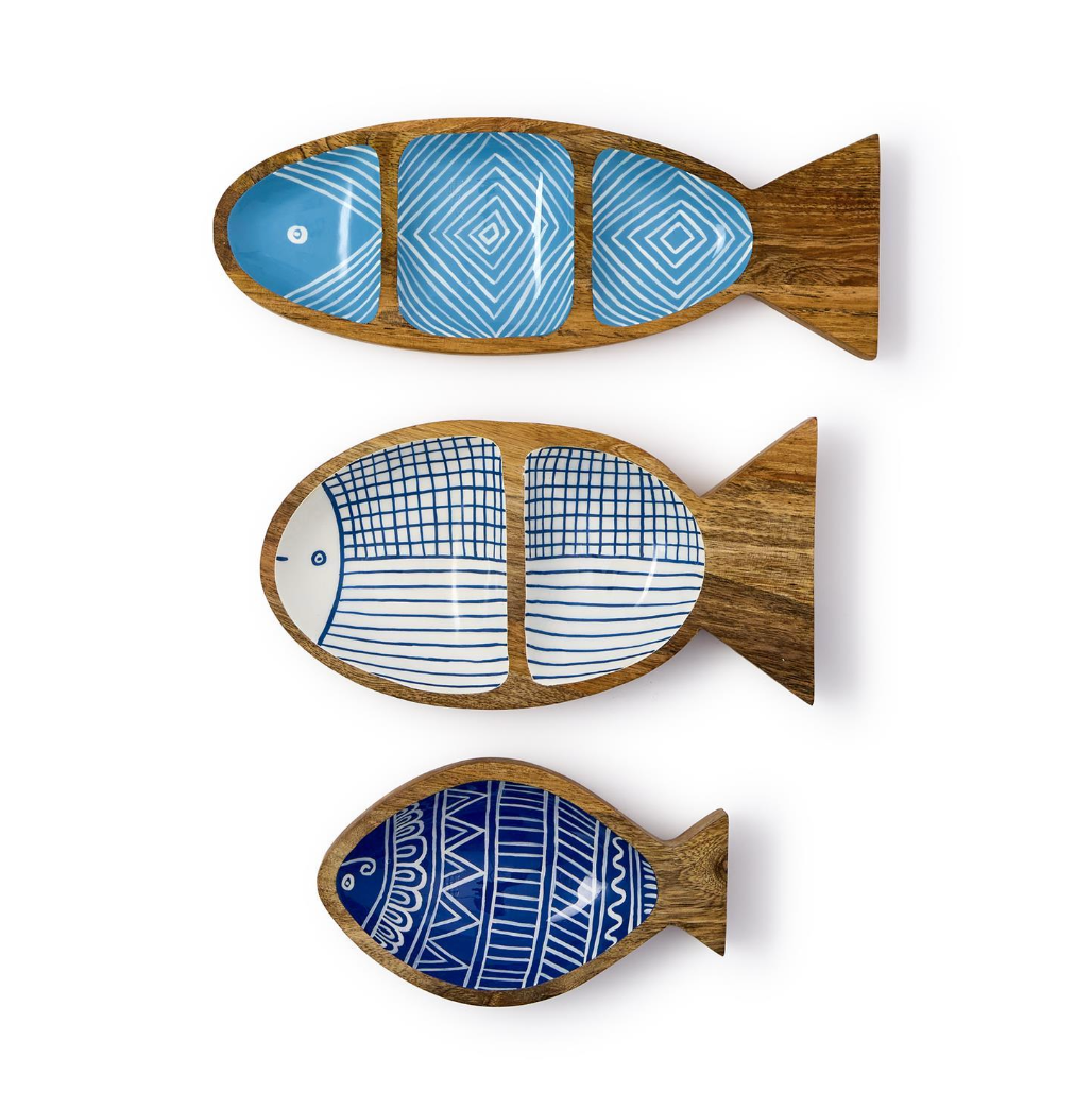 Fish Wood Melamine Trays