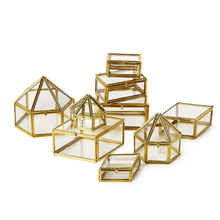 Load image into Gallery viewer, Brass + Glass Trinket Box

