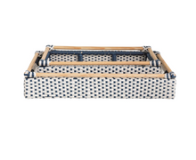 Load image into Gallery viewer, Woven Blue &amp; White Tray
