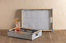 Load image into Gallery viewer, Woven Blue &amp; White Tray
