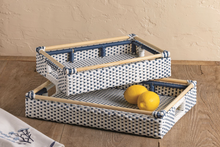 Load image into Gallery viewer, Woven Blue &amp; White Tray
