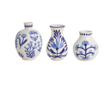 Load image into Gallery viewer, Blue Floral Bud Vases
