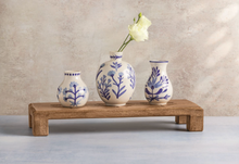 Load image into Gallery viewer, Blue Floral Bud Vases
