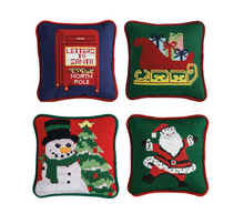 Load image into Gallery viewer, Holiday Mini Needlepoint Pillow
