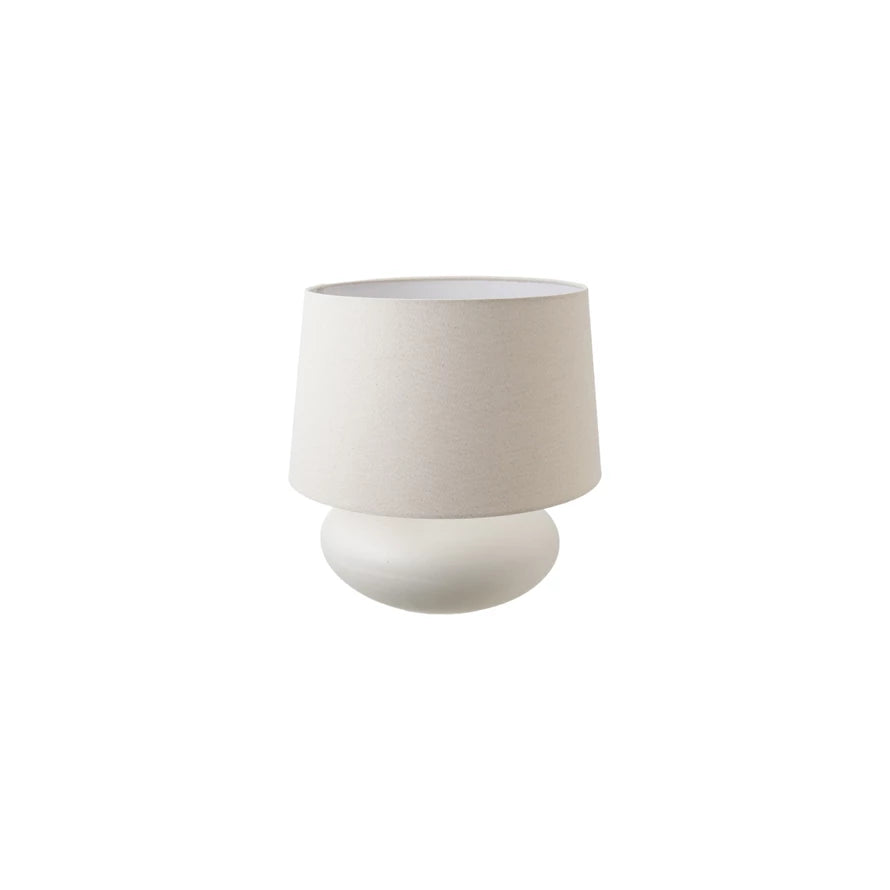 Stoneware Table Lamp with Linen Shade