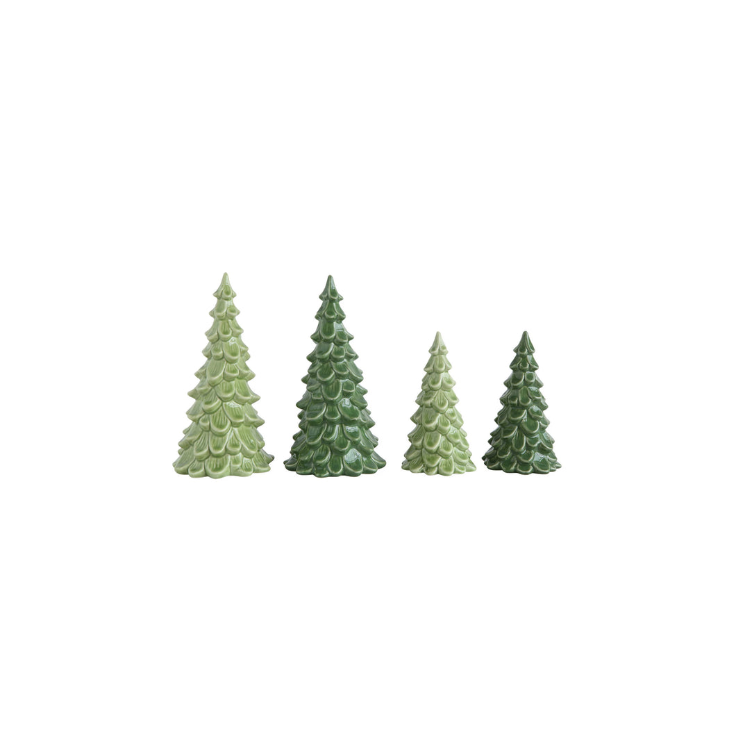 Green Stoneware Trees