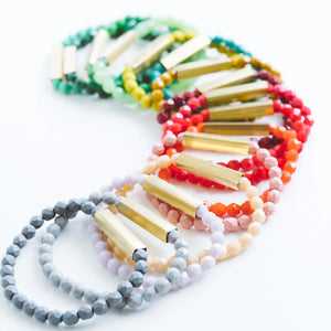Bead Brass Tube Bracelet