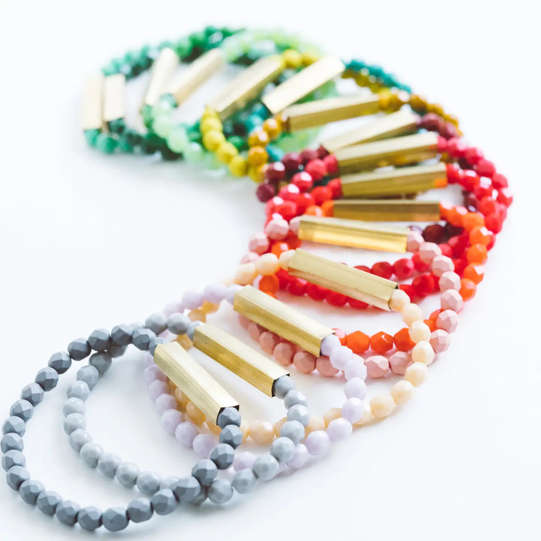 Bead Brass Tube Bracelet