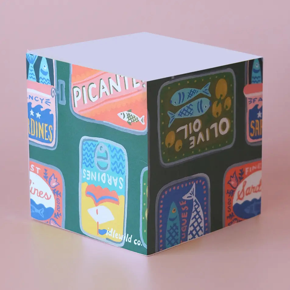 Tinned Fish Sticky Note Cube