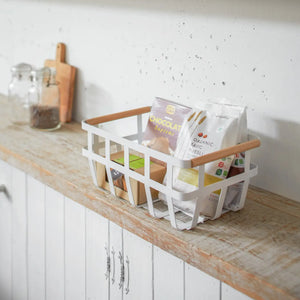 Tosca Dual-Handle White Basket